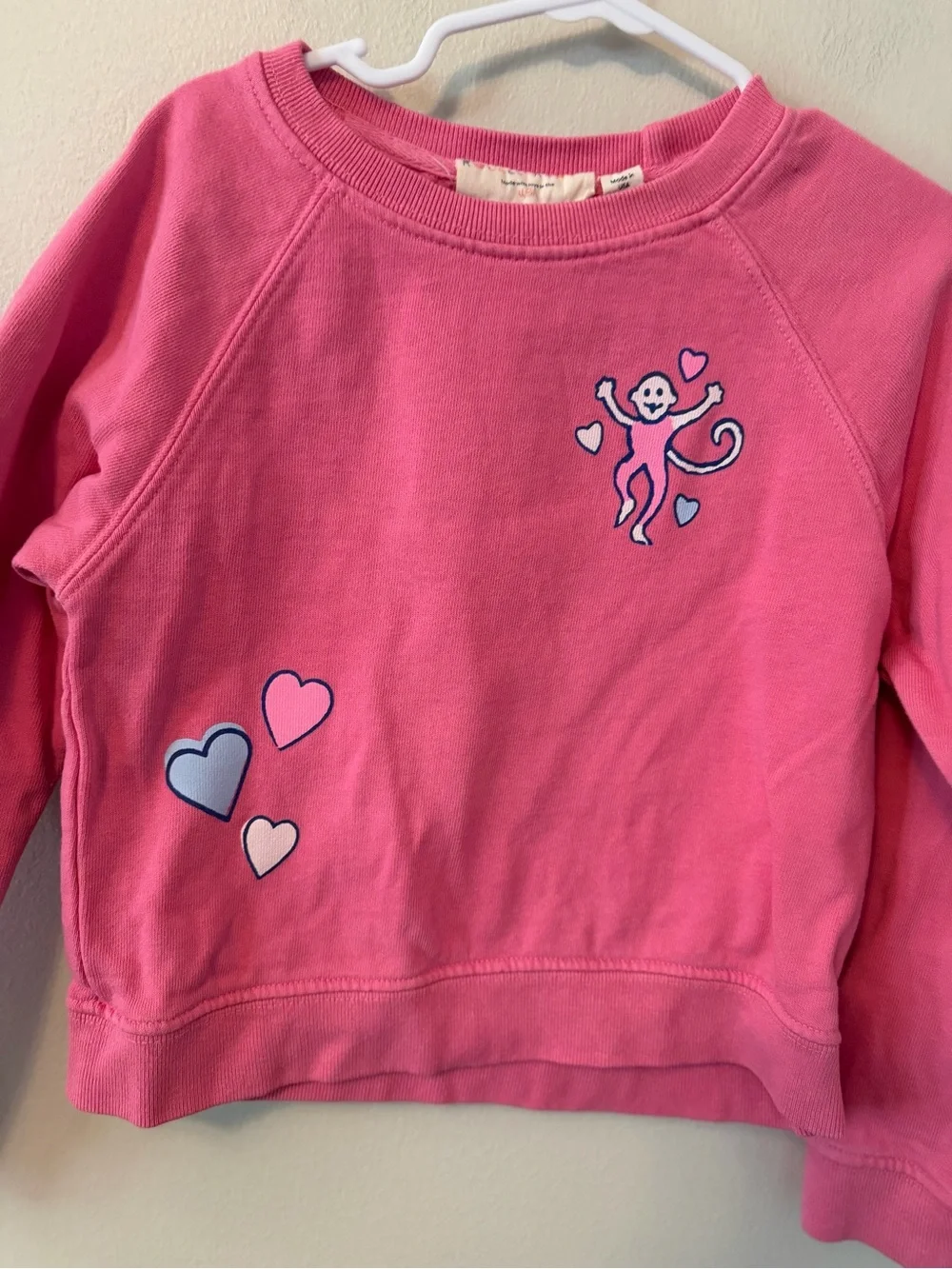 Roller Rabbit Pink Heart & Monkey Graphic Sweatshirt